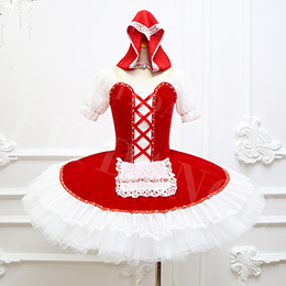 High Quality  Girls Red And White Stage Dancewear Professional Ballet Performance Tutu