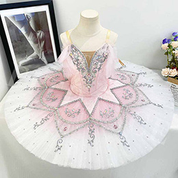 High Quality  Girls Pink Gradient Stage Dancewear Professional Ballet Performance Tutu