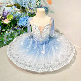 Custom Size Girls Light Blue Professional Stage Performance Ballet Tutu