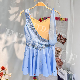 Custom Size Girls Light Blue Professional Stage Performance Ballet Tutu Dress