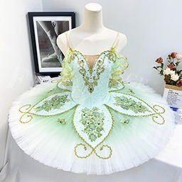 High Quality  Girls Light Green Stage Dancewear Professional Ballet Performance Tutu