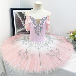 High Quality  Girls Light Pink Stage Dancewear Professional Ballet Performance Tutu