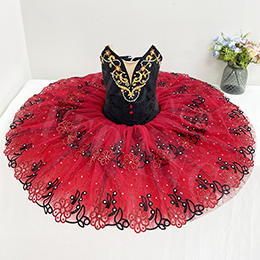 Custom Size Girls Classical Red And Black Professional Stage Performance Ballet Tutu
