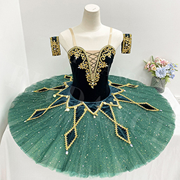 Custom Size Green Stage Dancewear Professional Ballet Performance Costume