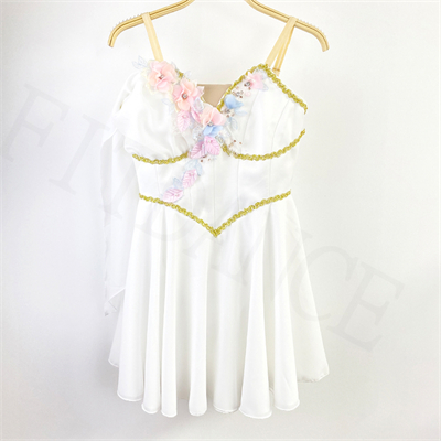 White Cupid Flower Decoration Ballet Tutu Skirt