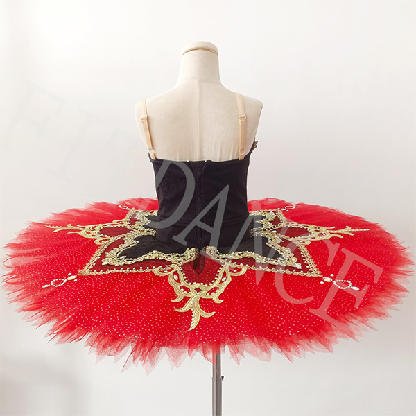 Black And Red Girl's Professional Ballet Dress