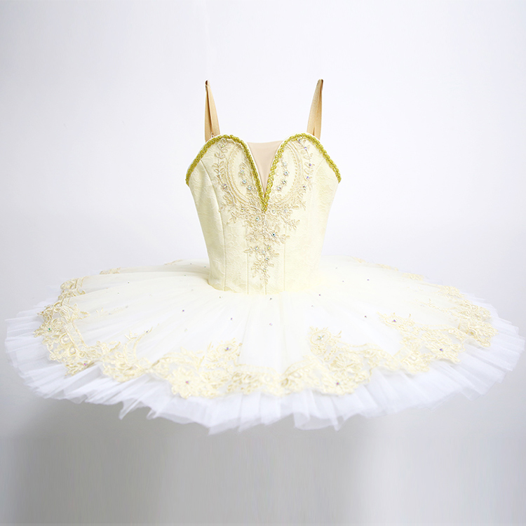 Adult Performance White and Golden Ballet Tutu